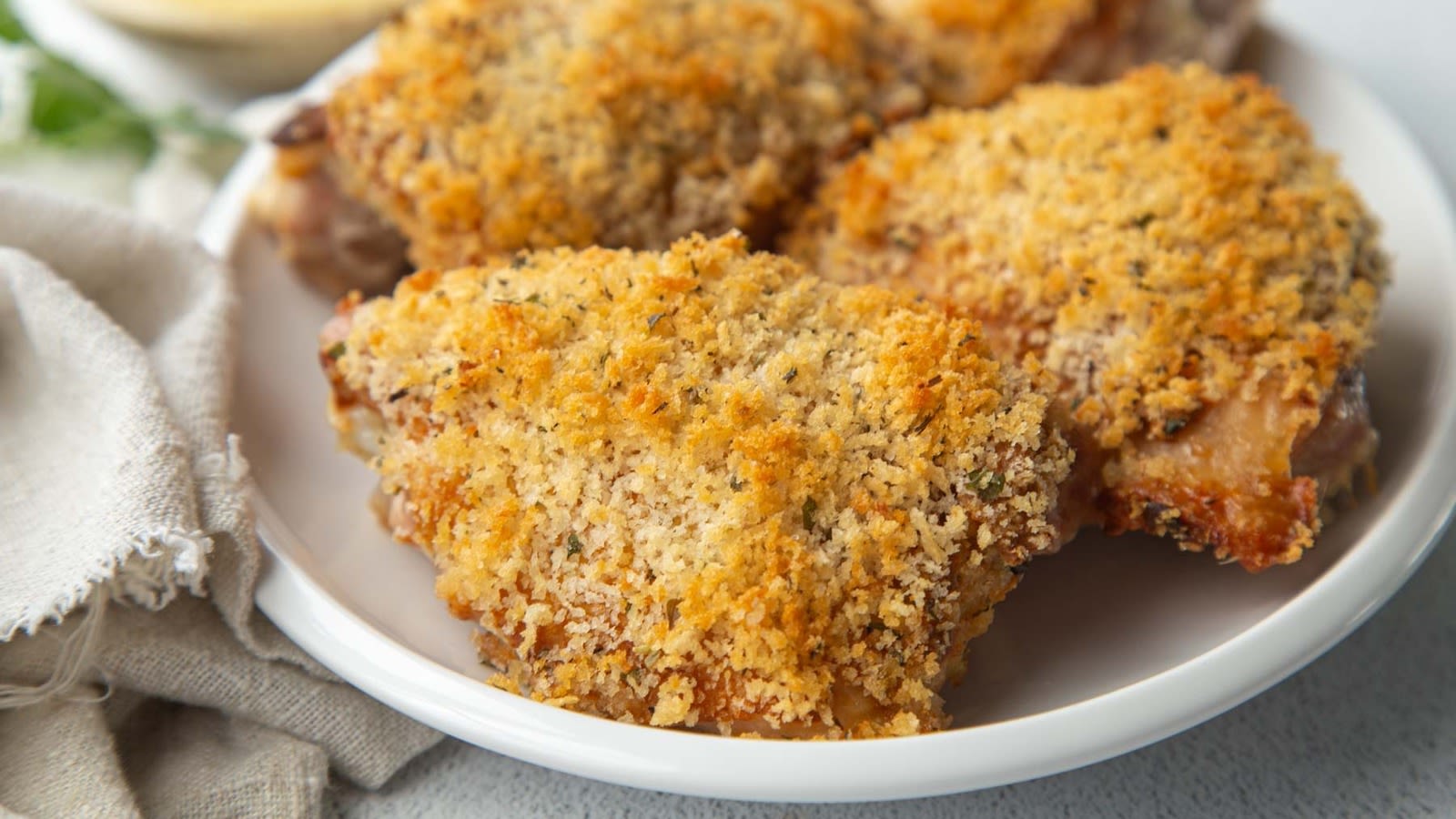 Crispy Baked Deviled Chicken Thighs Recipe