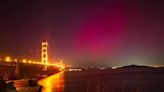 Northern lights illuminate the San Francisco Bay Area night sky