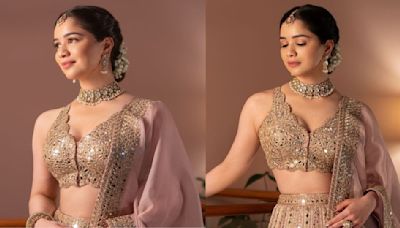 Anant Ambani-Radhika Merchant wedding: Sara Tendulkar reigns as a modern-day princess in Arpita Mehta’s pink and gold mirrorwork lehenga