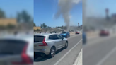 Un torbellino 'se cuela' en la carretera entre Mijas y Fuengirola
