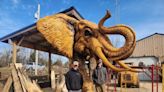 Kentucky's World Champion Wood Sculptor commissions massive 13-foot elephant. Take a peek
