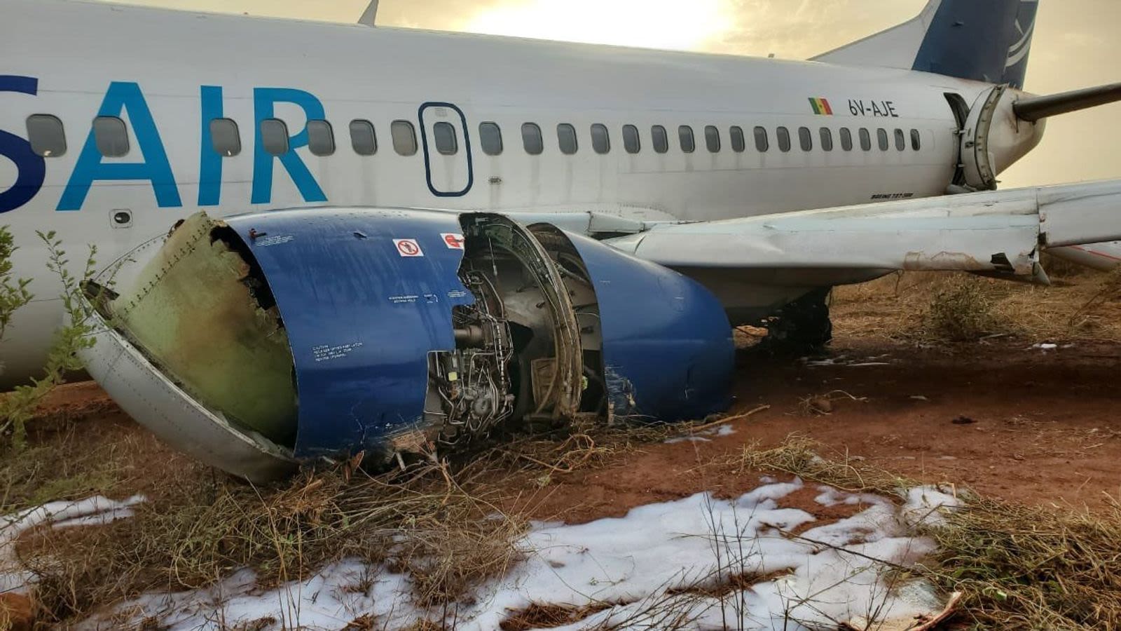 Boeing 737-300 catches fire on runway in Senegal, injures 10