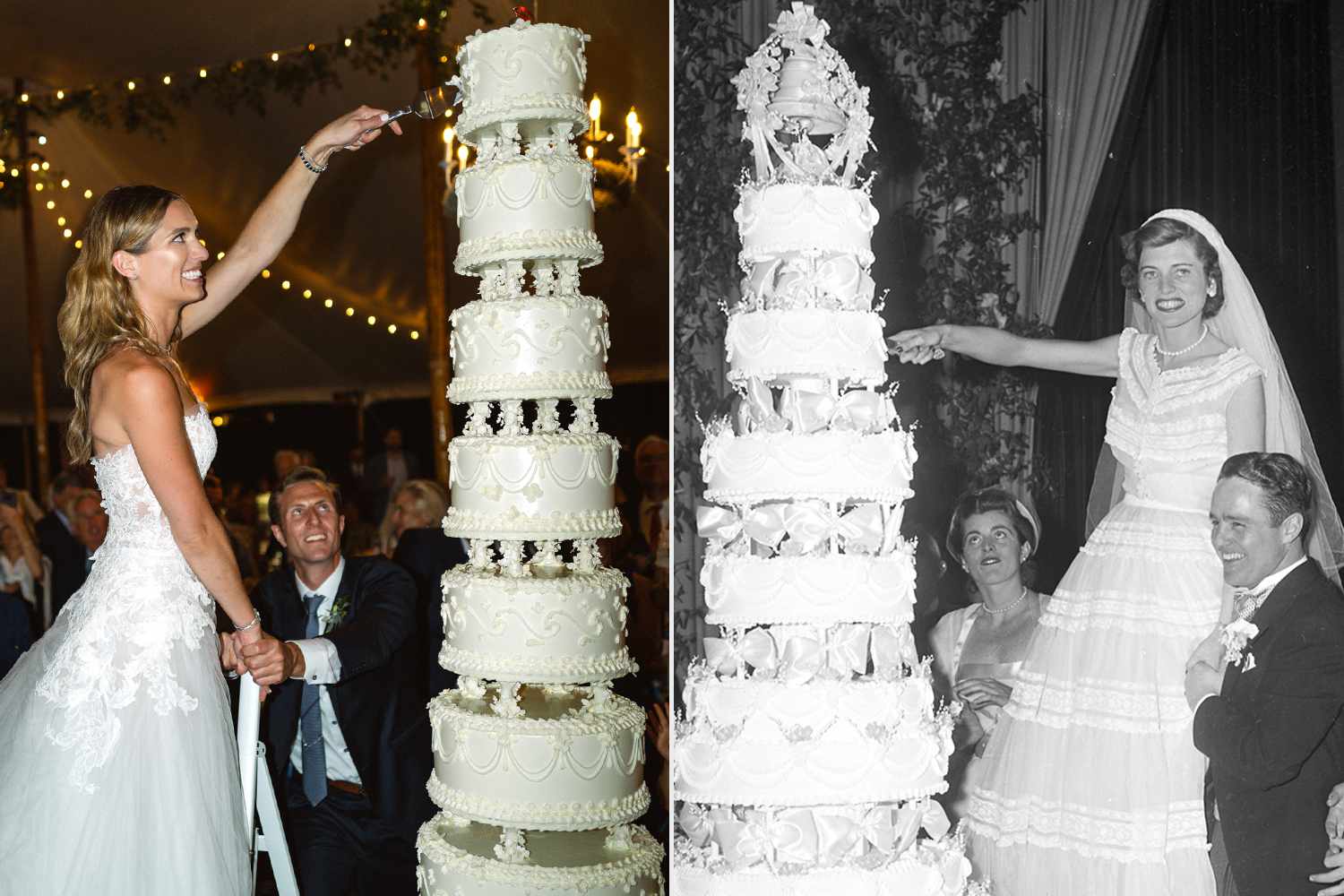 Mariah Kennedy-Cuomo Channels Eunice Shriver and Maria Shriver With 8-Tier Wedding Cake — and a Ladder to Cut It!