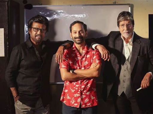 Fahadh Faasil poses with Rajinikanth, Amitabh Bachchan from Vettaiyan's set in birthday special poster