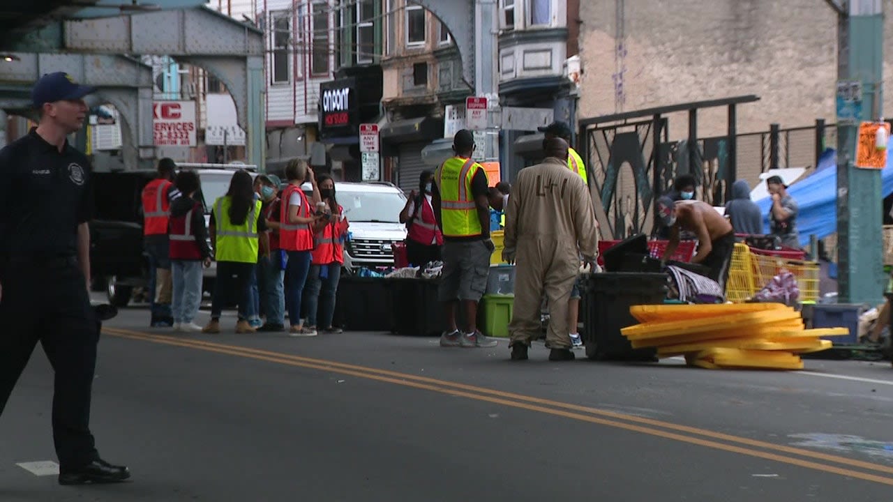 Parts of Kensington Avenue cleared as 'encampment resolution' cleans up Philly neighborhood