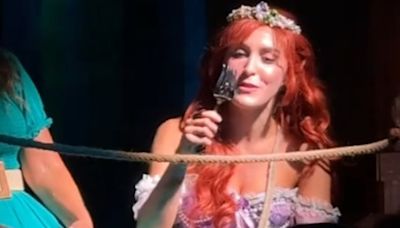 Jodi Benson tears up as she watches her daughter perform as Ariel