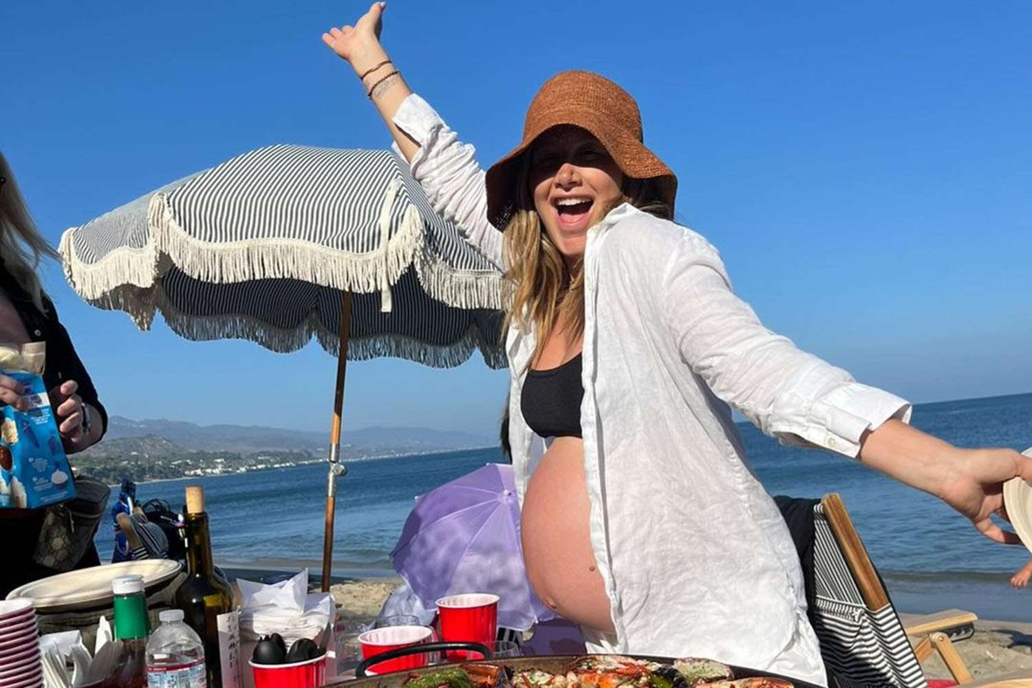 Pregnant Ashley Tisdale Celebrates 39th Birthday with Huge Paella on the Beach: ‘I Am Filled with Love’