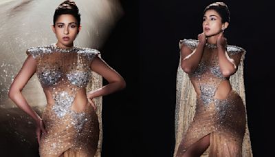 Sara Ali Khan is shining brighter than starry night in jaw-dropping beige crystal-embellished gown by Abu Jani Sandeep Khosla