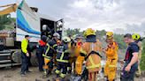 高雄豪雨造成砂石場意外│駕駛座受困 湖內警消火速救援