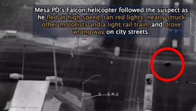 Aerial video shows law enforcement tracking speeding motorcyclist across Phoenix area