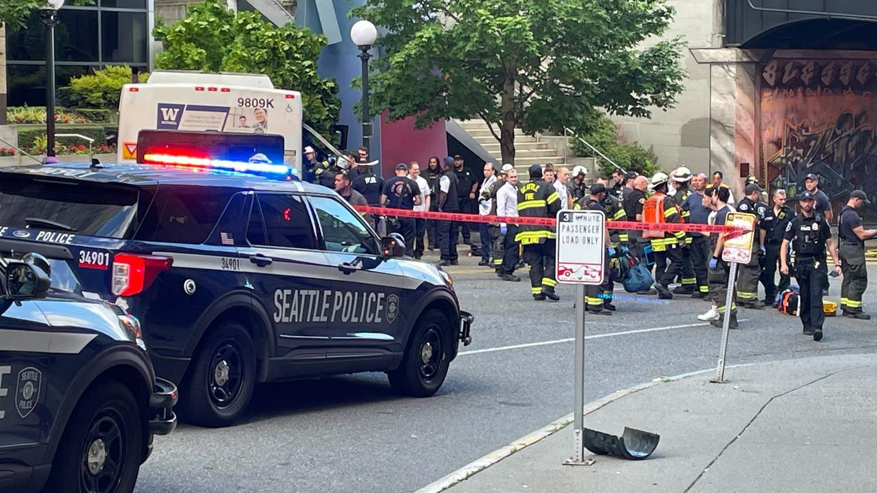 Seattle bus crashes into building injuring more than a dozen people