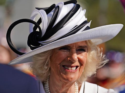 Queen Camilla Opts for Black-and-white Dressing for First 2024 Buckingham Palace Garden Party With King Charles