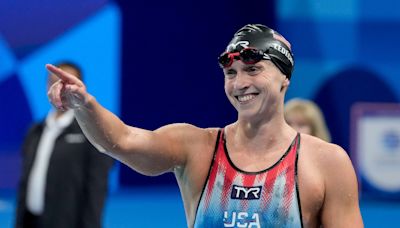 C is for Champion: Katie Ledecky meets Sesame Street's Cookie Monster and Elmo at Paris Games