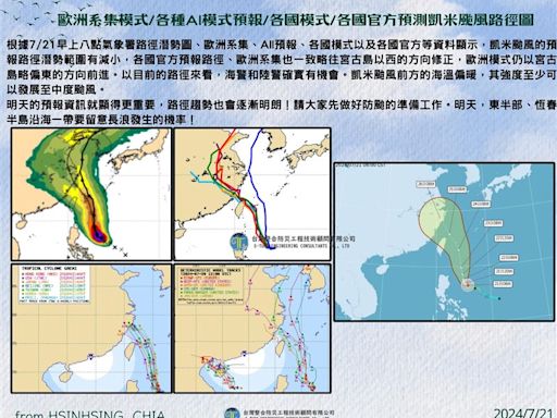 凱米颱風逼近！各國預測路徑「範圍縮小」 賈新興：海陸警確實有機會