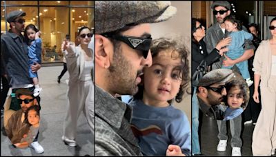 'Why didn't Alia stop paps?': Irritated by camera flashlights Raha clenches her eyes; papa Ranbir holds her close as they return from Paris [Reactions]