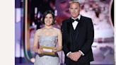 Kevin Costner surprises America Ferrera by reciting her famous ‘Barbie’ monologue
