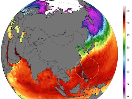 暖池中的暖池！鄭明典曬「30度以上海水」包圍台灣：有利颱風增強