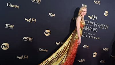 Nicole Kidman deslumbra con un elegante vestido dorado de lentejuelas en la alfombra roja