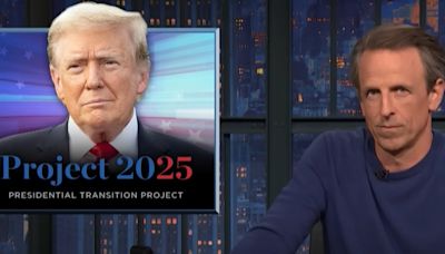 Seth Meyers calls out Trump’s ‘flagrant lie’ that he doesn’t know anything about Project 2025