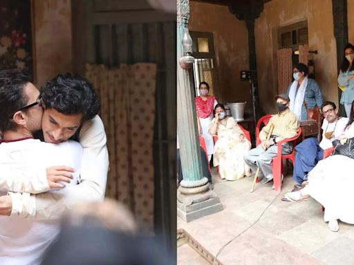Aamir Khan and Reena Dutta visit Junaid Khan on 'Maharaj' set, Aamir closely monitors his son's acting in BTS photos | Hindi Movie News - Times of India