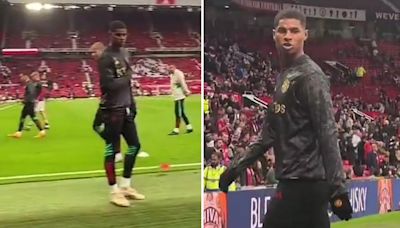 Marcus Rashford in angry confrontation with fan at Old Trafford