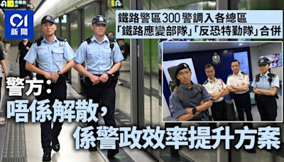 鐵路警區300警調入各總區 鐵路特警合併 警方：不是解散是升格