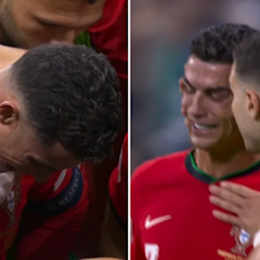 Cristiano Ronaldo in tears after missing penalty for Slovenia at Euro 2024