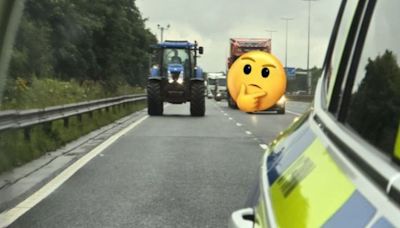 Police bombarded with calls as tractor spotted trundling along M6