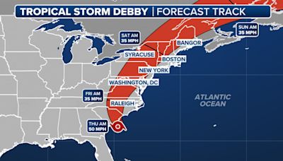 Tropical Storm Debby update: Impact on NYC, latest path projections and more