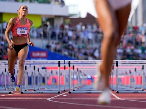 Hurdler Lolo Jones returns to Olympic trials at 41, advances to semis on sore hamstring