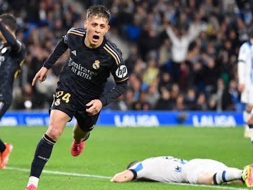 Toni Kroos und Antonio Rüdiger rasten auf der Bank aus! Arda Güler erzielt bei Startelf-Debüt in LaLiga gleich ein Tor für Real Madrid