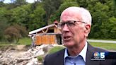 Sen. Peter Welch tours sites in Caledonia County hit hardest during July's floods nearly one year later