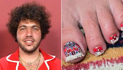 Benny Blanco Shows Off His Intricate Toenail Art Inspired by a Persian Rug and Complete with Tassels