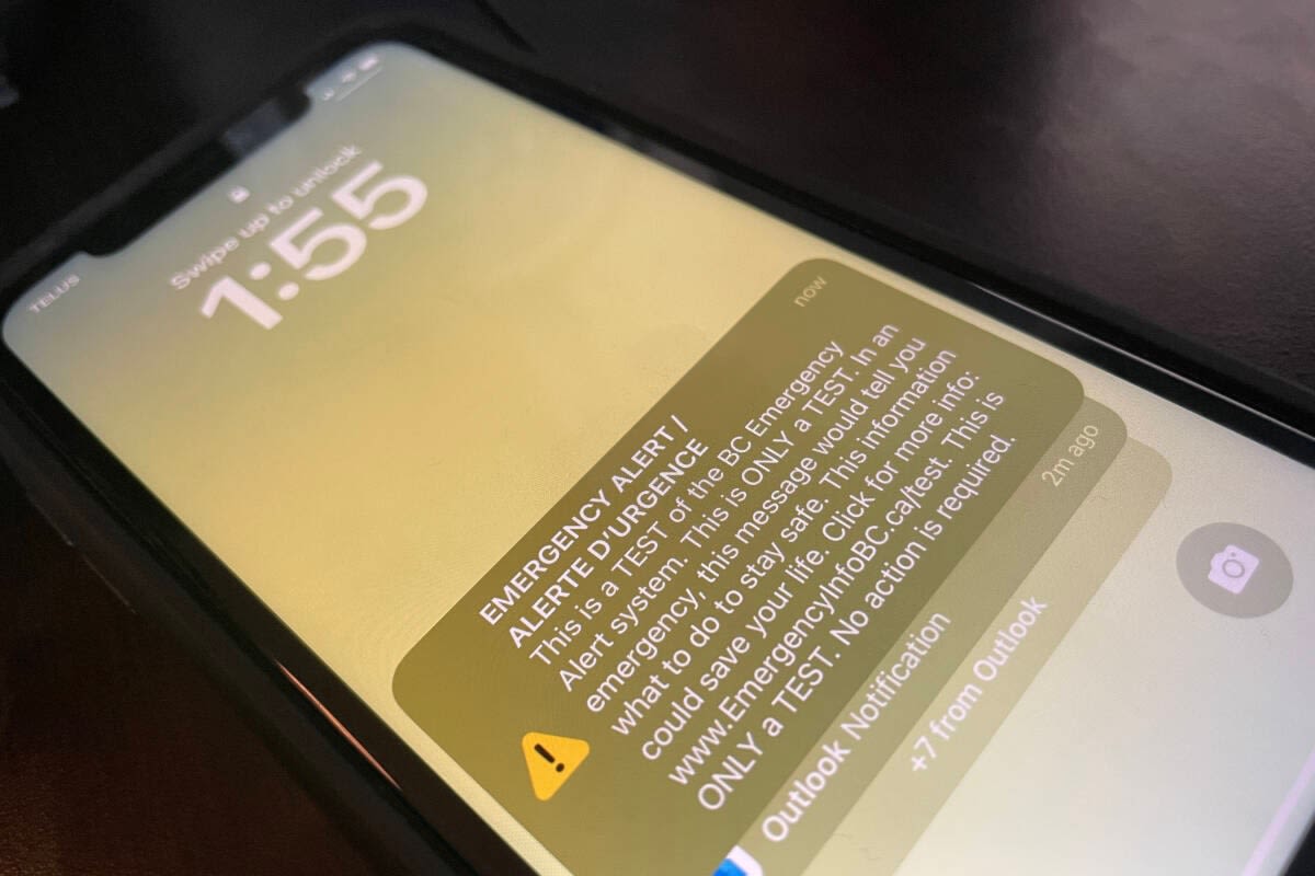 B.C. cellphones, TVs and radios will sound with emergency alert test on May 8