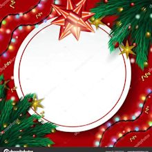 Carte Vierge Noël Avec Branches D'arbre Noël Sur Fond Rouge Vecteur par ...
