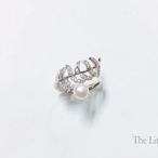 羽毛葉子 珍珠戒指 925純銀 手工鑲嵌 母親節禮物