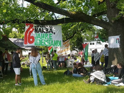 Students set up pro-Palestine protest camp at Frankfurt's Goethe University