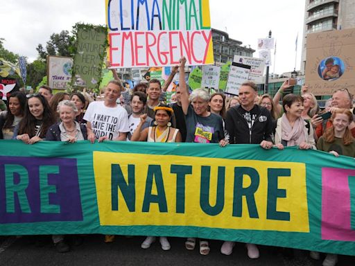 Dame Emma Thompson backs Just Stop Oil as thousands join ‘restore nature’ march