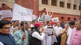 INDIA bloc MPs protest over 'discrimination' against Opposition-ruled states in Union Budget