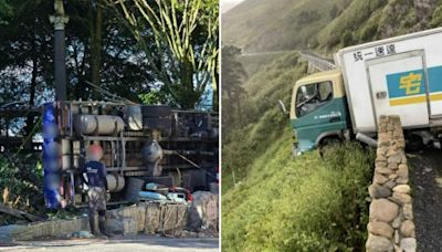 悚！貨車車頭懸空卡護欄，下方百米懸崖 司機命大脫困，網友：已閃尿 | 社會焦點 - 太報 TaiSounds