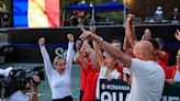 Celebrations: Romania women's tennis jubilant after Billie Jean King Cup qualifier win