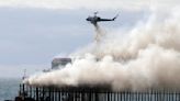 Incendio en el muelle de Oceanside destruye un restaurante vacío