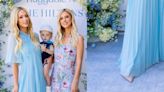 Paris Hilton Dons Versatile Pumps With Blue Dress at at Ruggable x The Hiltons Launch