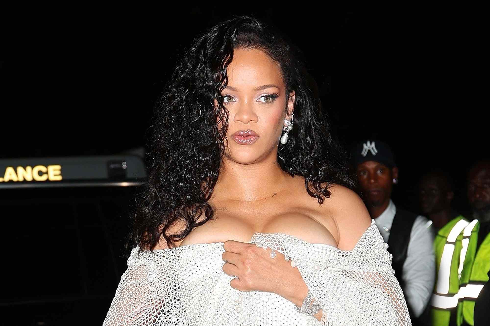 Rihanna Shines Bright Like a Diamond in Crystal Mesh Alaïa Dress as She Steps Out at New York Fashion Week