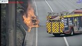 M4 traffic grinds to halt as car catches on fire