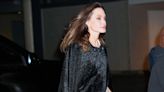 Angelina Jolie Layers a Cape Over a Slipdress for Night Out with Daughter Zahara