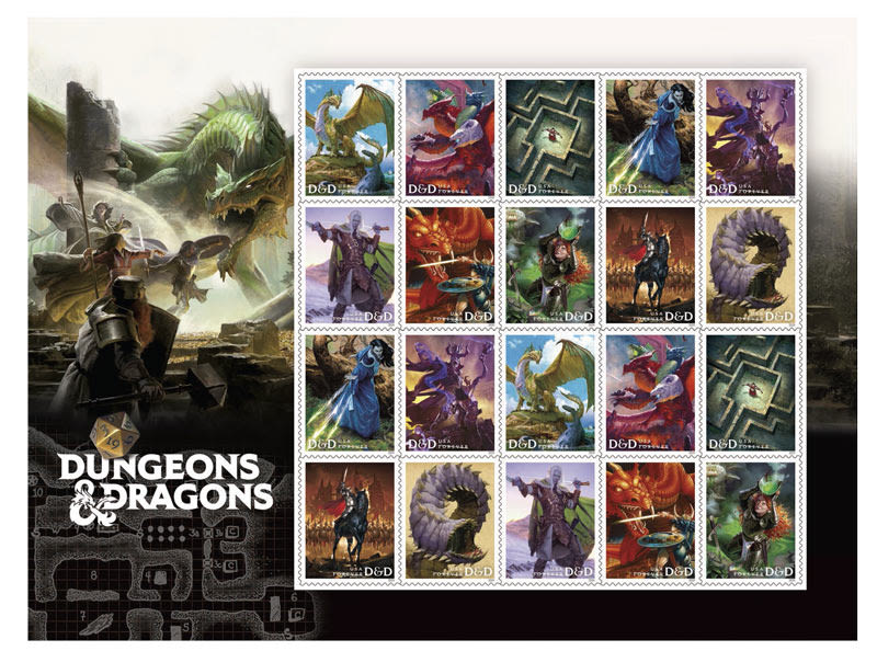 Postal Service Announces DUNGEONS & DRAGONS Stamps Now Available