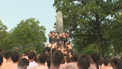 WATCH: Naval Academy Class of 2027 climb Herndon Monument in long-standing tradition