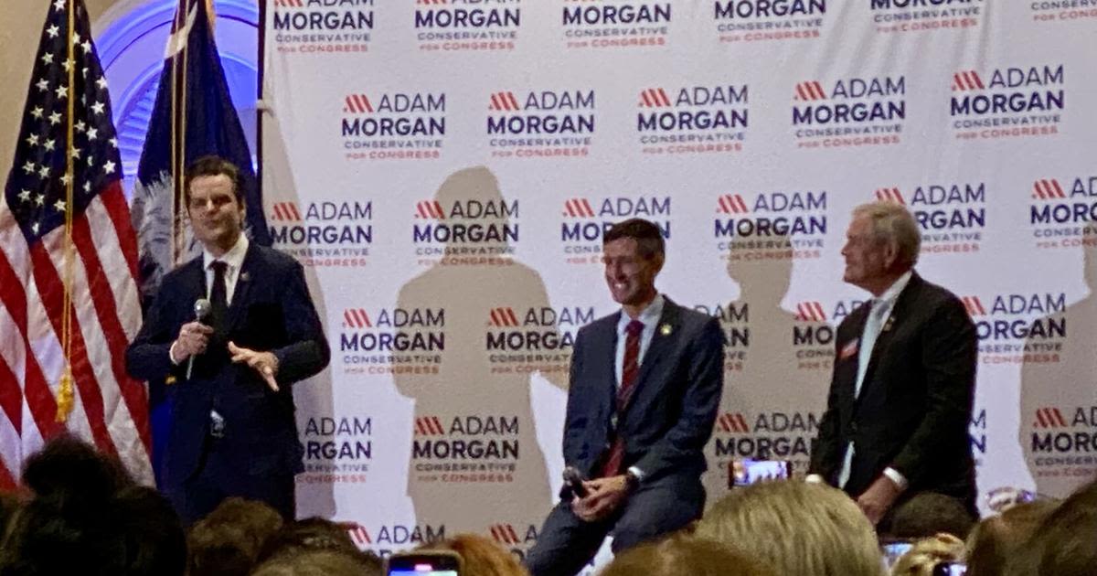 Florida GOP firebrand Matt Gaetz campaigns in Greenville for Adam Morgan in D4 race