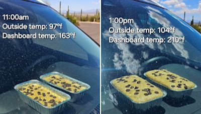 Park rangers tried baking banana bread in car amid 105-degree heat — see how it turned out